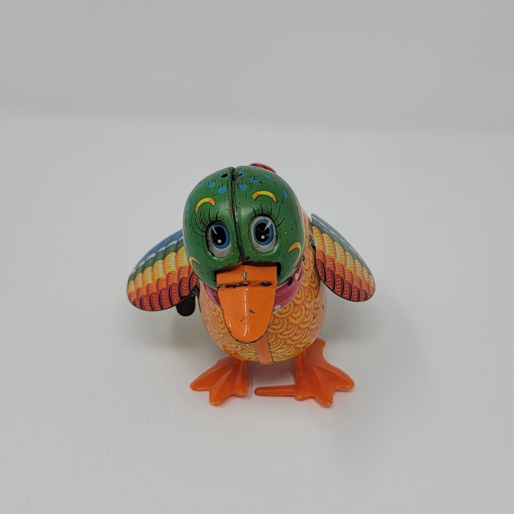 Vintage 1960s Kanto Toys Dilly Duck Wind Up Tin Toy Walking Litho Japan Colorful - Picture 5 of 7